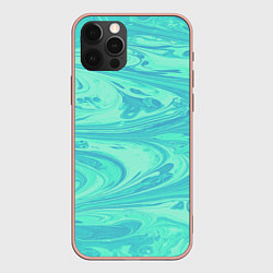 Чехол iPhone 12 Pro Max Голубой флюид арт