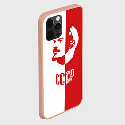Чехол для iPhone 12 Pro Max Красно белый Ленин, цвет: 3D-светло-розовый — фото 2
