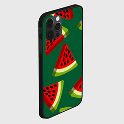 Чехол для iPhone 12 Pro Max Арбуз, кусочек или долька арбуза, цвет: 3D-черный — фото 2