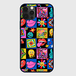 Чехол для iPhone 12 Pro Max Funny cartoon characters, цвет: 3D-черный