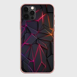 Чехол для iPhone 12 Pro Max Rgb линии, цвет: 3D-светло-розовый