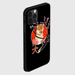 Чехол для iPhone 12 Pro Max Сиба ину самурай, цвет: 3D-черный — фото 2