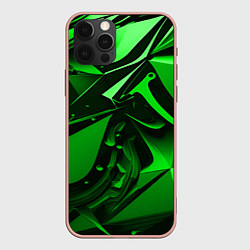Чехол iPhone 12 Pro Max Зеленые объемные объекты