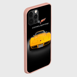 Чехол для iPhone 12 Pro Max Американский маслкар Chevrolet Corvette Stingray, цвет: 3D-светло-розовый — фото 2