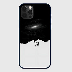 Чехол для iPhone 12 Pro Max Черно-белая галактика, цвет: 3D-черный