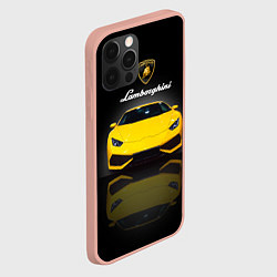 Чехол для iPhone 12 Pro Max Итальянский суперкар Lamborghini Aventador, цвет: 3D-светло-розовый — фото 2