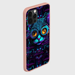 Чехол для iPhone 12 Pro Max Cat - cyberpunk style, цвет: 3D-светло-розовый — фото 2