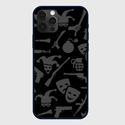 Чехол iPhone 12 Pro Max Маски Джокера и оружие