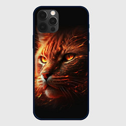 Чехол для iPhone 12 Pro Max Огненный рыжий кот, цвет: 3D-черный