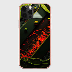 Чехол для iPhone 12 Pro Max Оранжевые брызги, цвет: 3D-светло-розовый