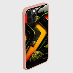 Чехол для iPhone 12 Pro Max Зеленая абстракция, цвет: 3D-светло-розовый — фото 2