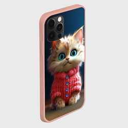 Чехол для iPhone 12 Pro Max Котик в розовом свитере, цвет: 3D-светло-розовый — фото 2