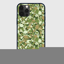 Чехол для iPhone 12 Pro Max Камуфляж из черепов, цвет: 3D-черный