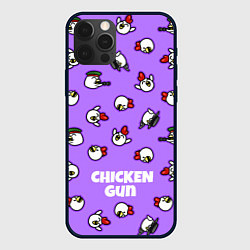 Чехол для iPhone 12 Pro Max Chicken Gun - паттерн, цвет: 3D-черный