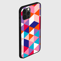 Чехол для iPhone 12 Pro Max Ромбический разноцветный паттерн, цвет: 3D-черный — фото 2