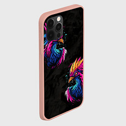 Чехол для iPhone 12 Pro Max Киберпанк Птица, цвет: 3D-светло-розовый — фото 2