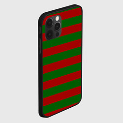 Чехол для iPhone 12 Pro Max Красно-зеленые полоски, цвет: 3D-черный — фото 2