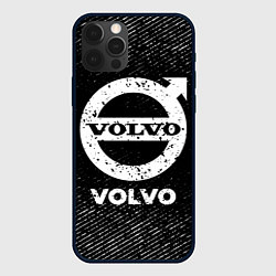 Чехол для iPhone 12 Pro Max Volvo с потертостями на темном фоне, цвет: 3D-черный