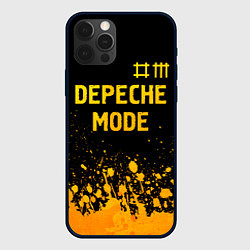 Чехол для iPhone 12 Pro Max Depeche Mode - gold gradient: символ сверху, цвет: 3D-черный