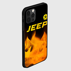 Чехол для iPhone 12 Pro Max Jeep - gold gradient: символ сверху, цвет: 3D-черный — фото 2