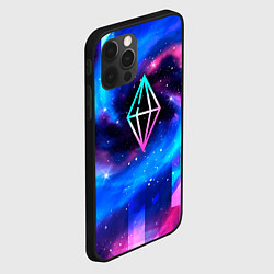 Чехол для iPhone 12 Pro Max The Sims неоновый космос, цвет: 3D-черный — фото 2