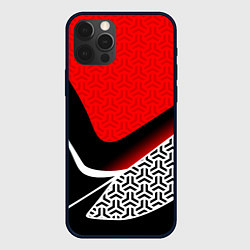 Чехол для iPhone 12 Pro Max Геометрическая униформа - красная, цвет: 3D-черный