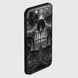 Чехол для iPhone 12 Pro Max Череп в стиле Гигера, цвет: 3D-черный — фото 2