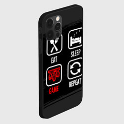 Чехол для iPhone 12 Pro Max Eat, sleep, GTA, repeat, цвет: 3D-черный — фото 2