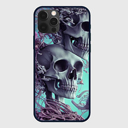 Чехол для iPhone 12 Pro Max Кости и медузы, цвет: 3D-черный