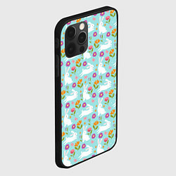 Чехол для iPhone 12 Pro Max Зайцы паттерн, цвет: 3D-черный — фото 2