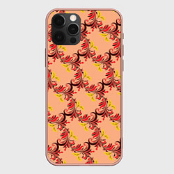 Чехол для iPhone 12 Pro Max Абстрактный винтажный растительный орнамент, цвет: 3D-светло-розовый