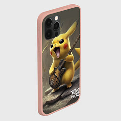 Чехол для iPhone 12 Pro Max Pikachu rock, цвет: 3D-светло-розовый — фото 2