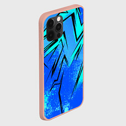 Чехол для iPhone 12 Pro Max Sport uniform - синие брызки, цвет: 3D-светло-розовый — фото 2