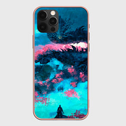 Чехол для iPhone 12 Pro Max Ghost of Tsushima dragon, цвет: 3D-светло-розовый