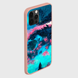 Чехол для iPhone 12 Pro Max Ghost of Tsushima dragon, цвет: 3D-светло-розовый — фото 2
