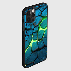 Чехол для iPhone 12 Pro Max Синие плиты и зеленая лава, цвет: 3D-черный — фото 2