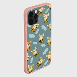 Чехол для iPhone 12 Pro Max Кот в облоках, цвет: 3D-светло-розовый — фото 2
