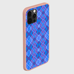 Чехол для iPhone 12 Pro Max Геометрический рисунок из розовых линий на синем ф, цвет: 3D-светло-розовый — фото 2