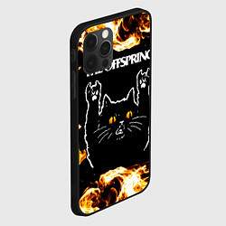 Чехол для iPhone 12 Pro Max The Offspring рок кот и огонь, цвет: 3D-черный — фото 2