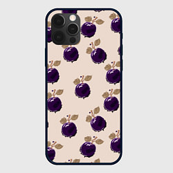 Чехол для iPhone 12 Pro Max Слива с листьями - пиксель арт, цвет: 3D-черный