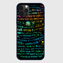 Чехол для iPhone 12 Pro Max Символы психоделика - нейронная сеть, цвет: 3D-черный