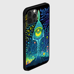 Чехол для iPhone 12 Pro Max Психоделика разноцветная - нейронная сеть, цвет: 3D-черный — фото 2