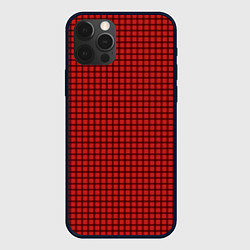 Чехол для iPhone 12 Pro Max Мелкая красная клетка, цвет: 3D-черный