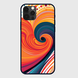 Чехол для iPhone 12 Pro Max Вихрь цвета, цвет: 3D-черный