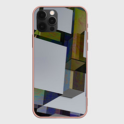 Чехол для iPhone 12 Pro Max Геометрический коллапс, цвет: 3D-светло-розовый