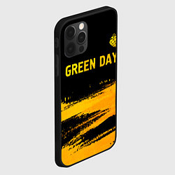 Чехол для iPhone 12 Pro Max Green Day - gold gradient: символ сверху, цвет: 3D-черный — фото 2