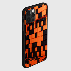 Чехол для iPhone 12 Pro Max Чёрные и оранжевые кубики, цвет: 3D-черный — фото 2