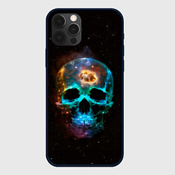 Чехол для iPhone 12 Pro Max Космический череп - нейронная сеть, цвет: 3D-черный