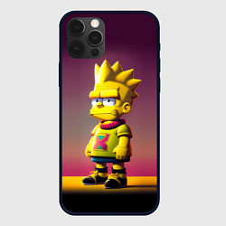 Чехол для iPhone 12 Pro Max Барт Симпсон - нейросеть, цвет: 3D-черный