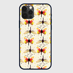 Чехол для iPhone 12 Pro Max Стрекозы и бабочки, цвет: 3D-черный